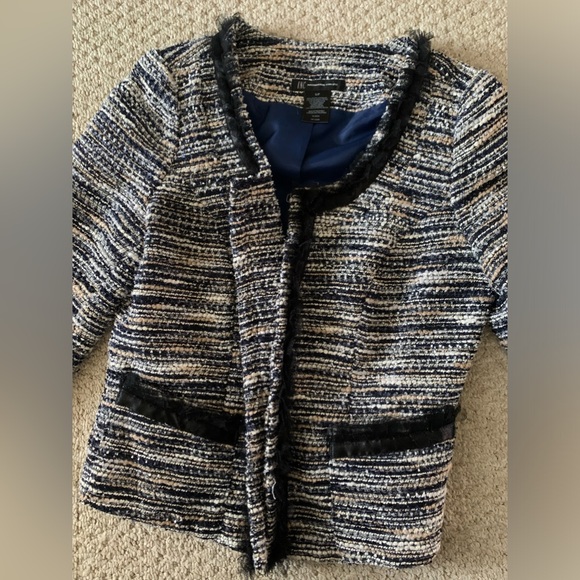 Navy Blue and Black Tweed Blazer - Picture 3 of 3